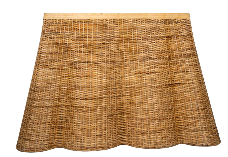 Natural Scalloped Wicker Console