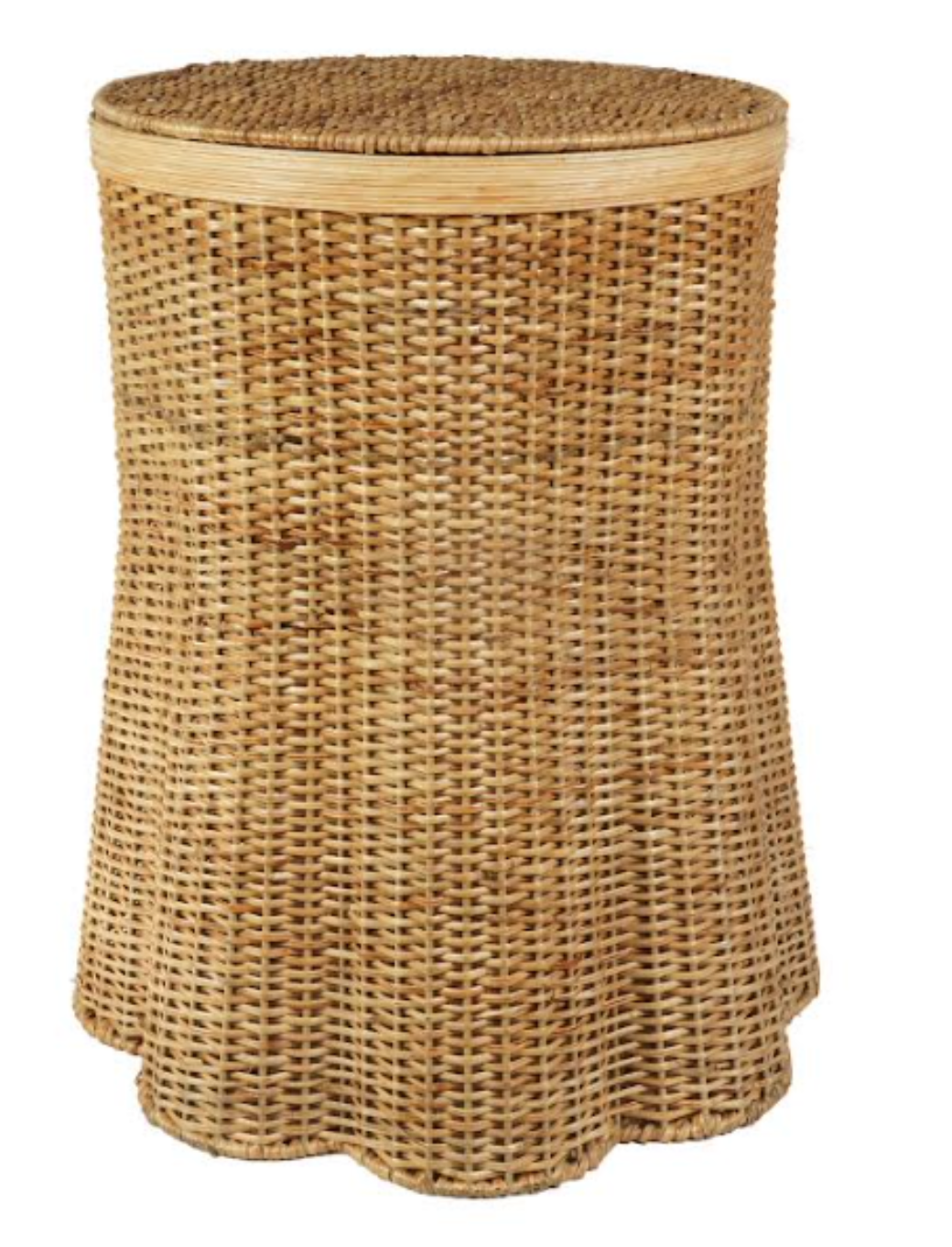 Scalloped Wicker End Table