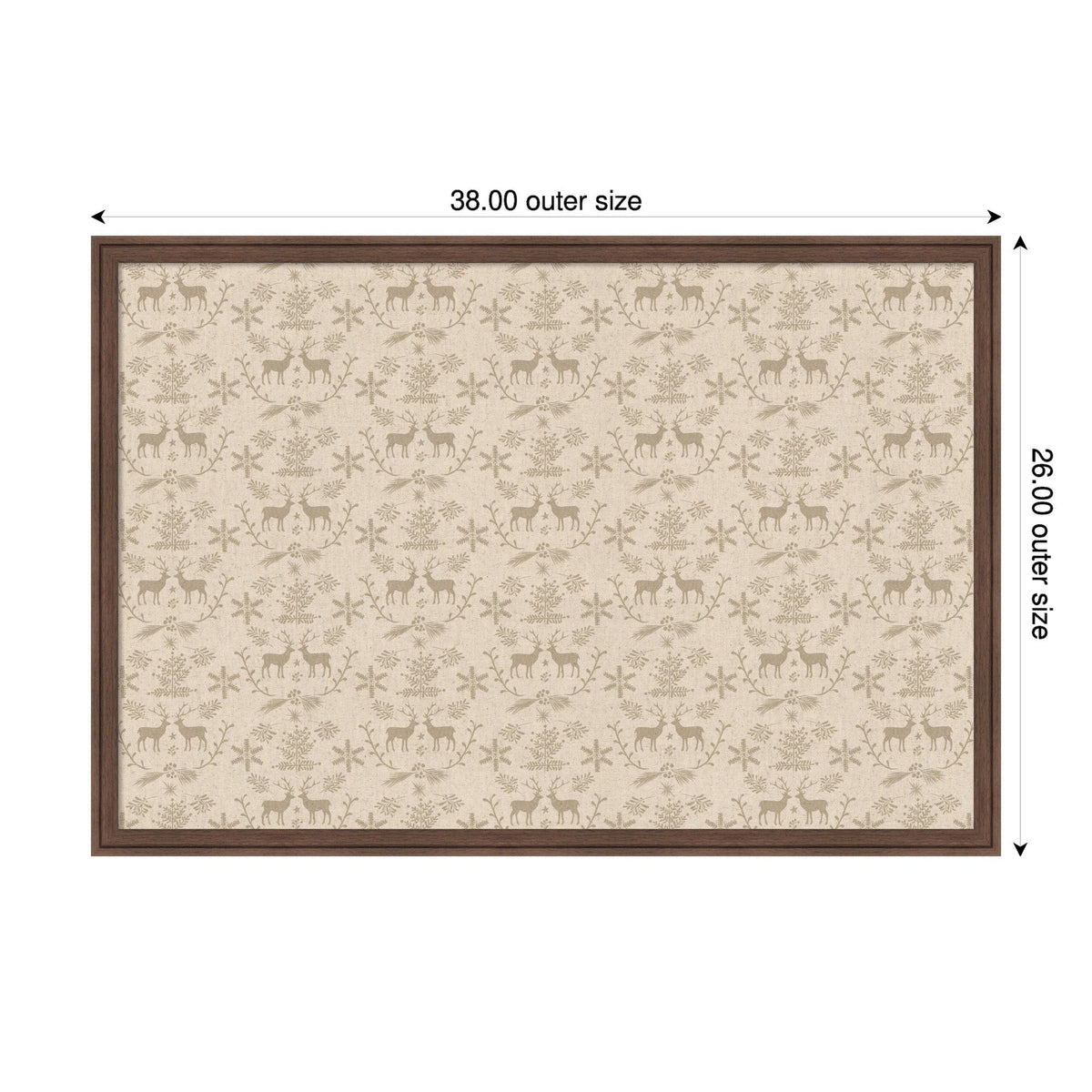 Framed Fabric Magnetic Board Christmas Reindeer Wall Organization