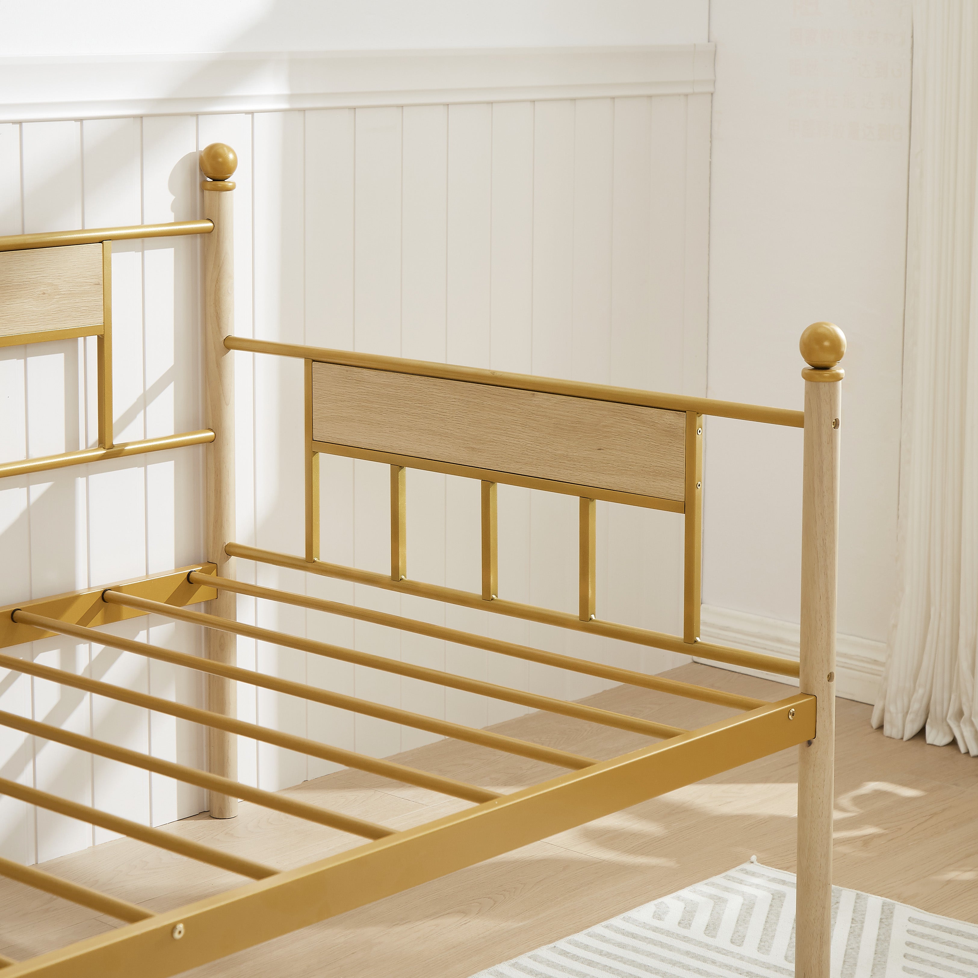 Daybed sofa bed metal framed with trundle twin size golden 77'' L x 40.6'' W x 14.5''H