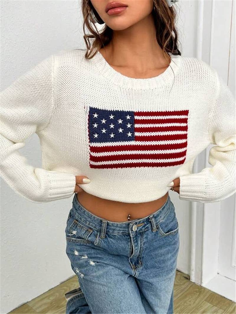 American Flag Knit Sweater