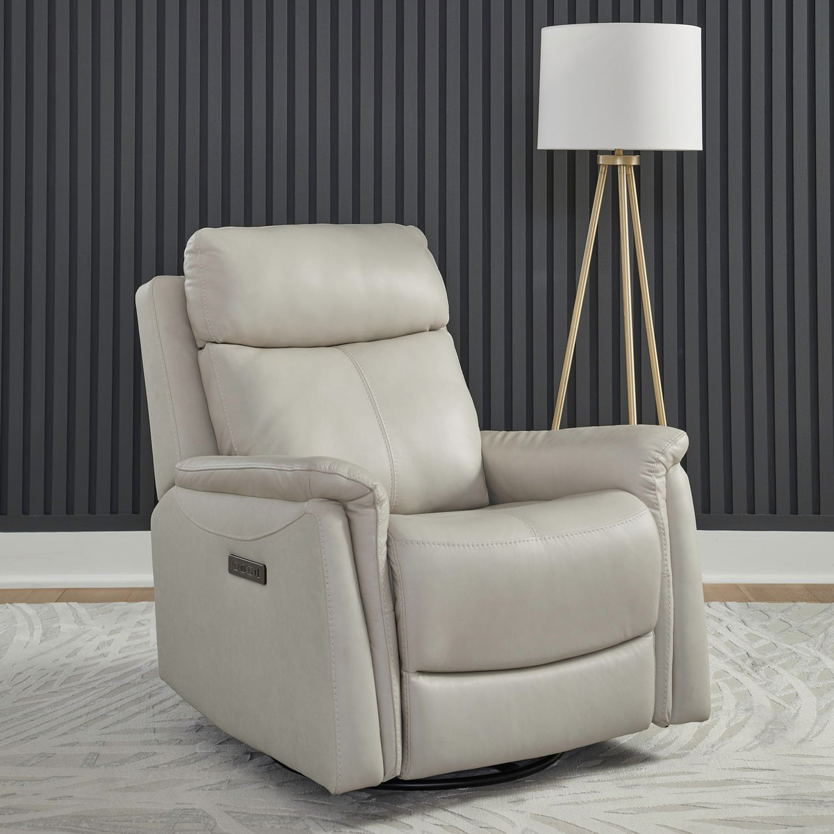 Opus CollectionPower Leather Recliner Chair with Swivel Glide