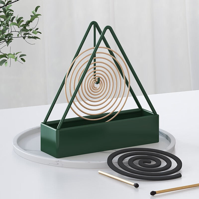3-Legged Iron Mosquito Coil Stand Portable, Durable & Stylish Sandalwood Design Ideal Home Accessory for Coils
