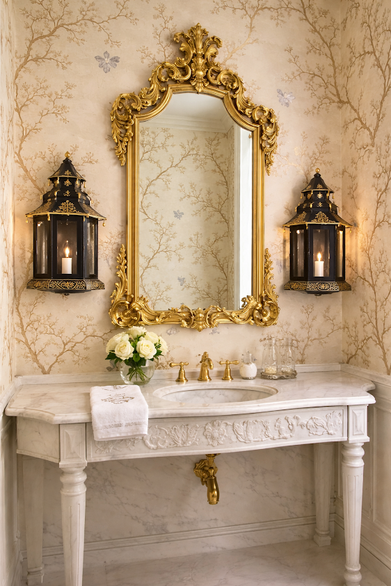 Black & Gold Pagoda Sconce