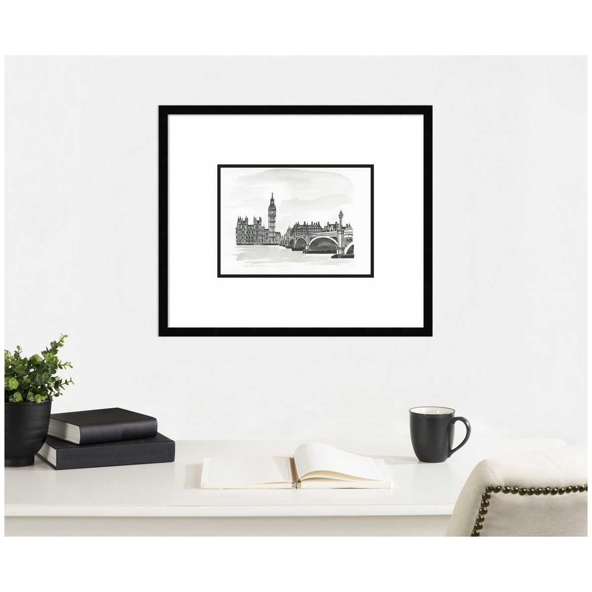 Postcard London by Teju Reval Framed Wall Art Print
