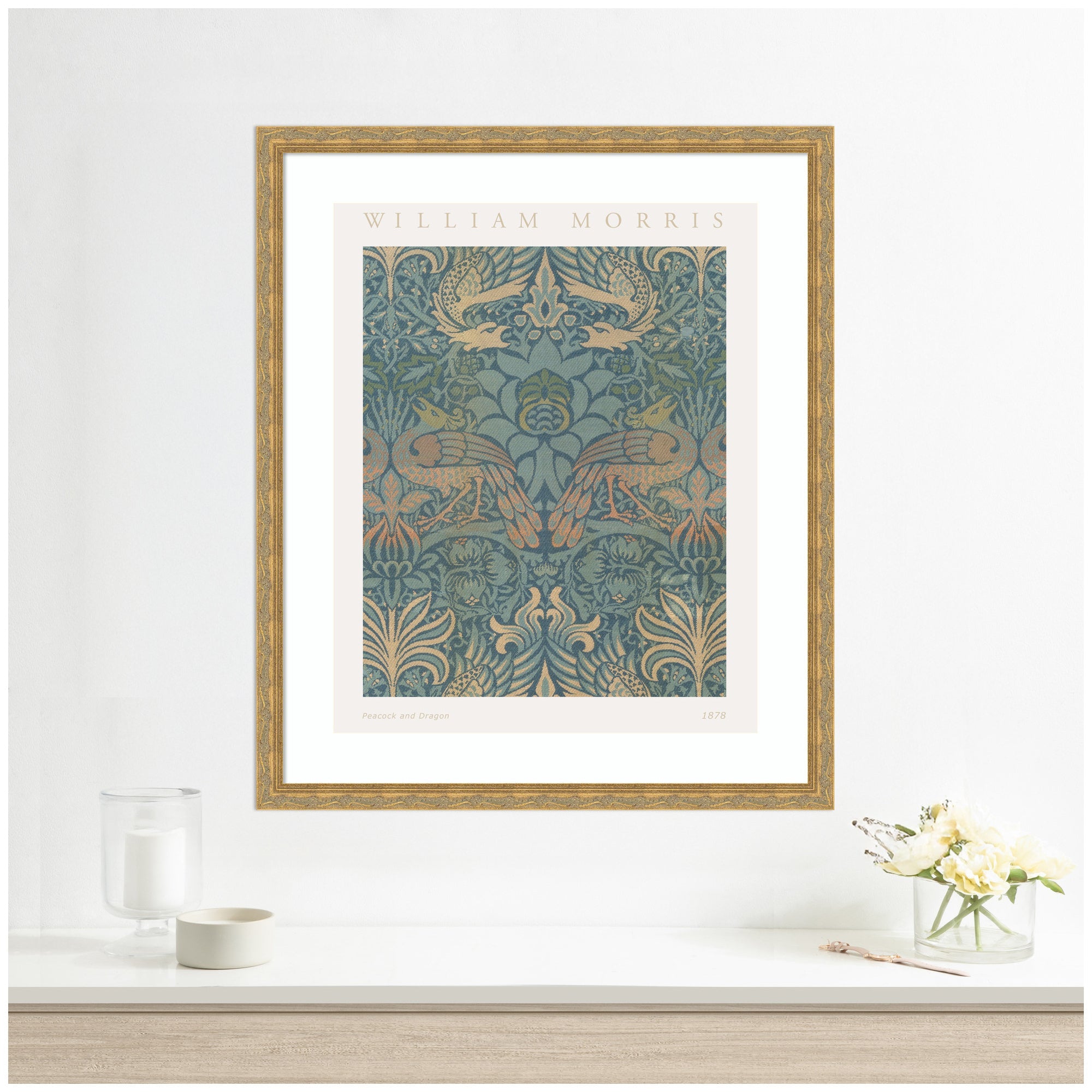 Framed Art Poster William Morris Peacock and Dragon 1878 by The Art Institute of Chicago