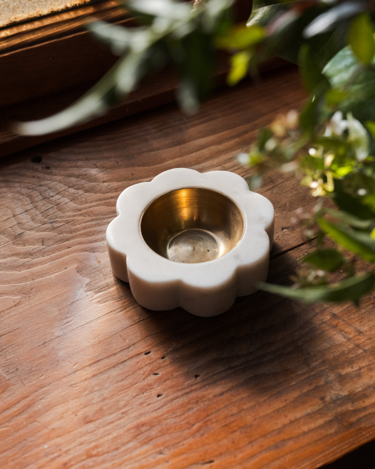 Banswara Marble Flower Candleholder (Diya)