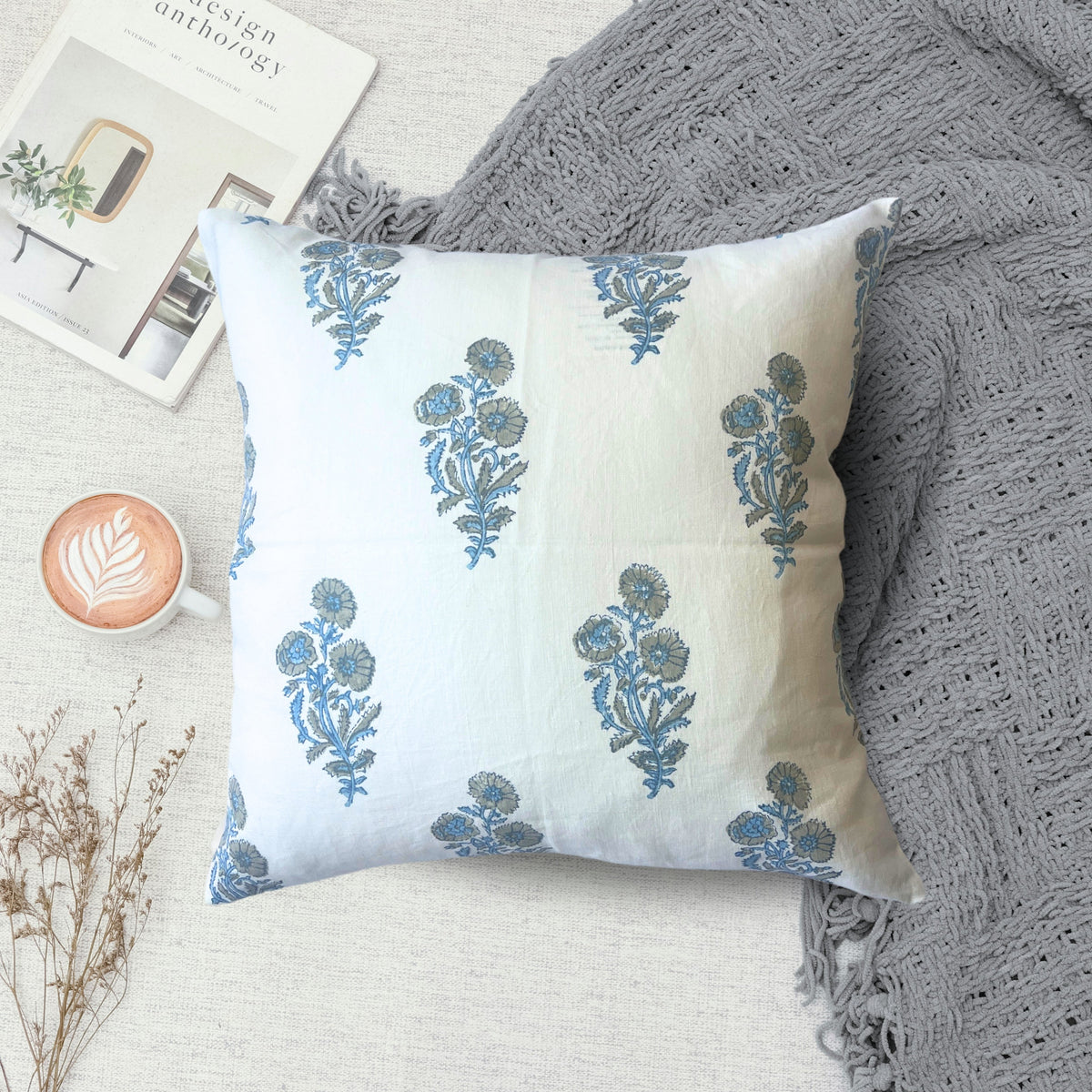 Firozi Throw Pillow Cover