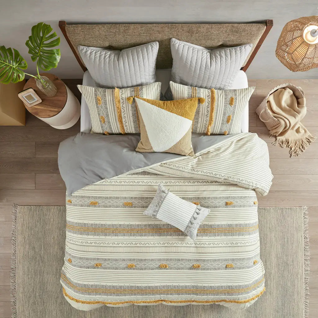 Sable Yellow Stripes Comforter Set