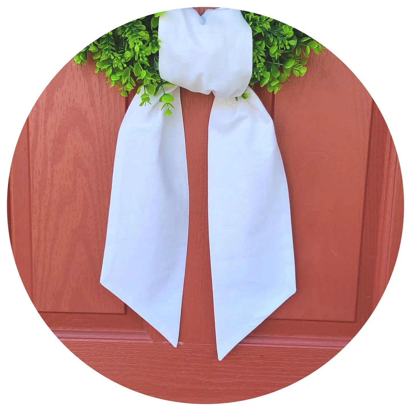 White Linen Wreath Sash - 74 inches