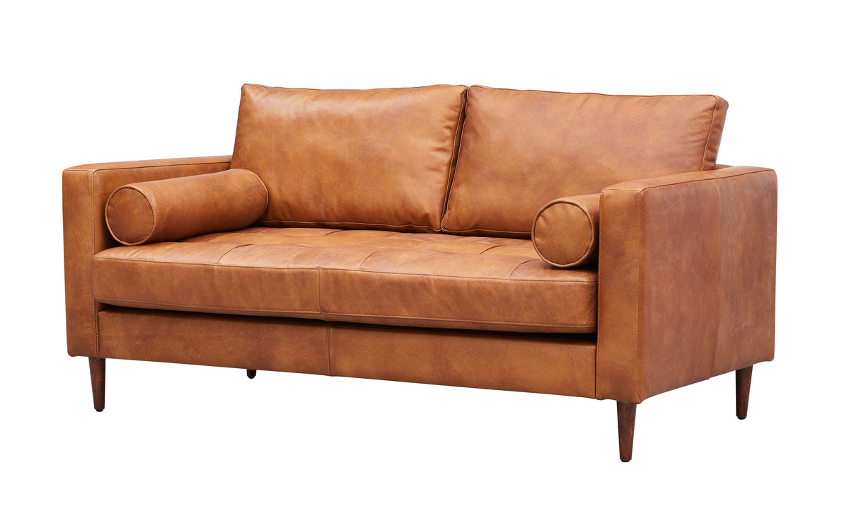 Alamo Top Grain Leather Love Seat - Light Brown