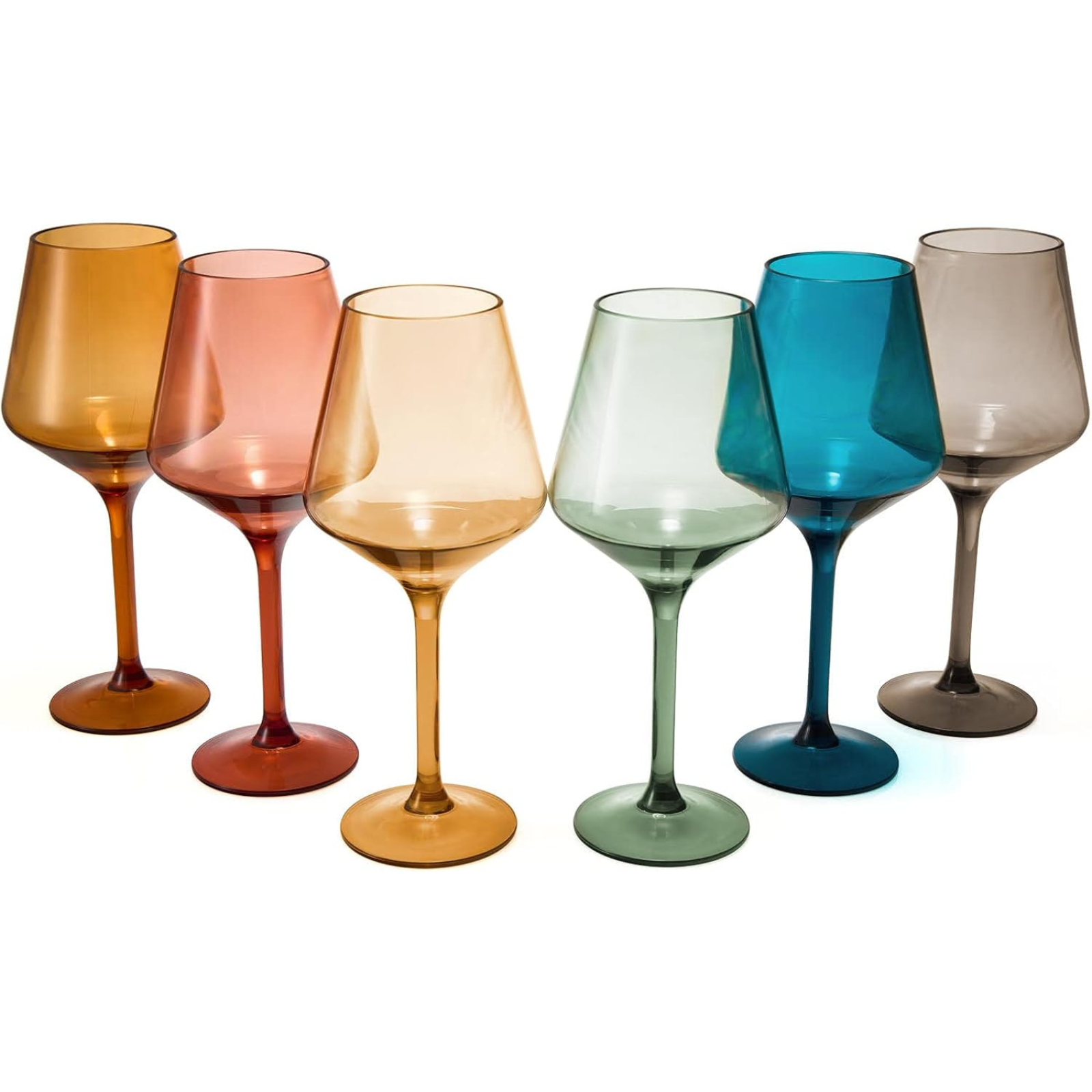 Unbreakable Stemmed Wine Glasses Tritan Acrylic Set Of 2 European Style Crystal Drinkware 18OZ