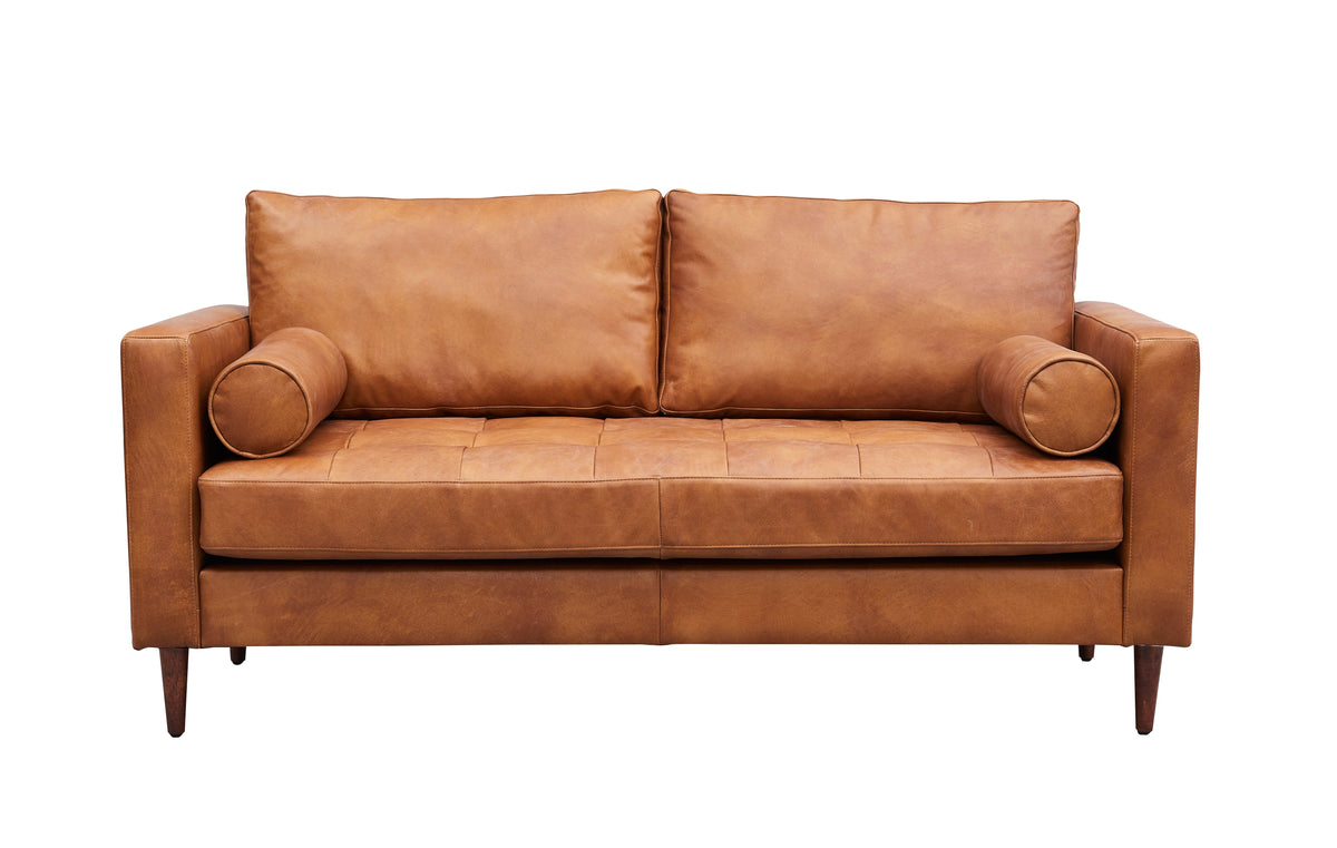 Alamo Top Grain Leather Love Seat - Light Brown