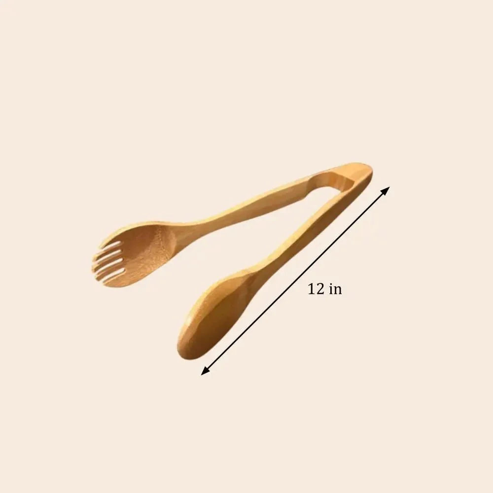 12" Bamboo Salad Tongs