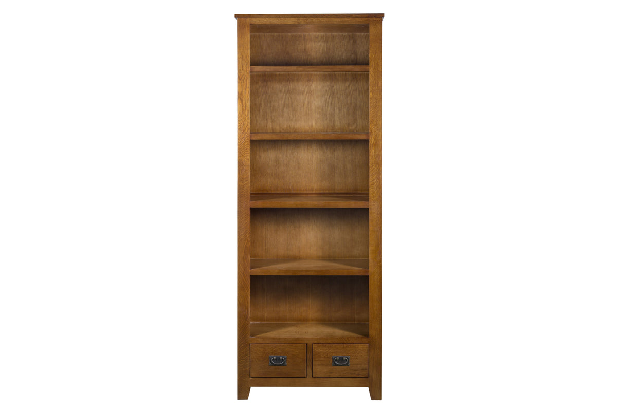 Mission Quarter Sawn Oak Open Shelf Bookcase