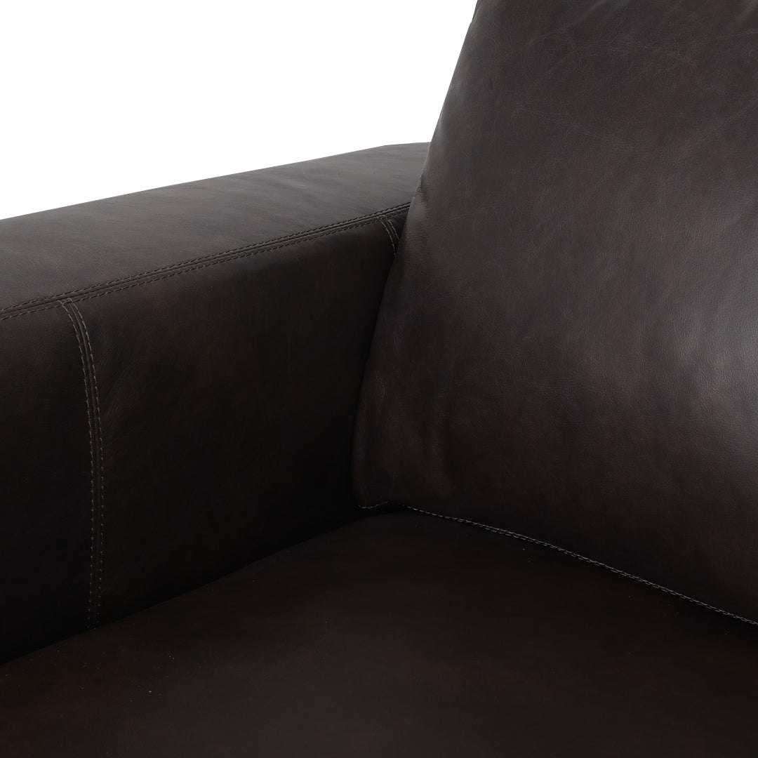 Argento Leather Love Seat - Dark Brown