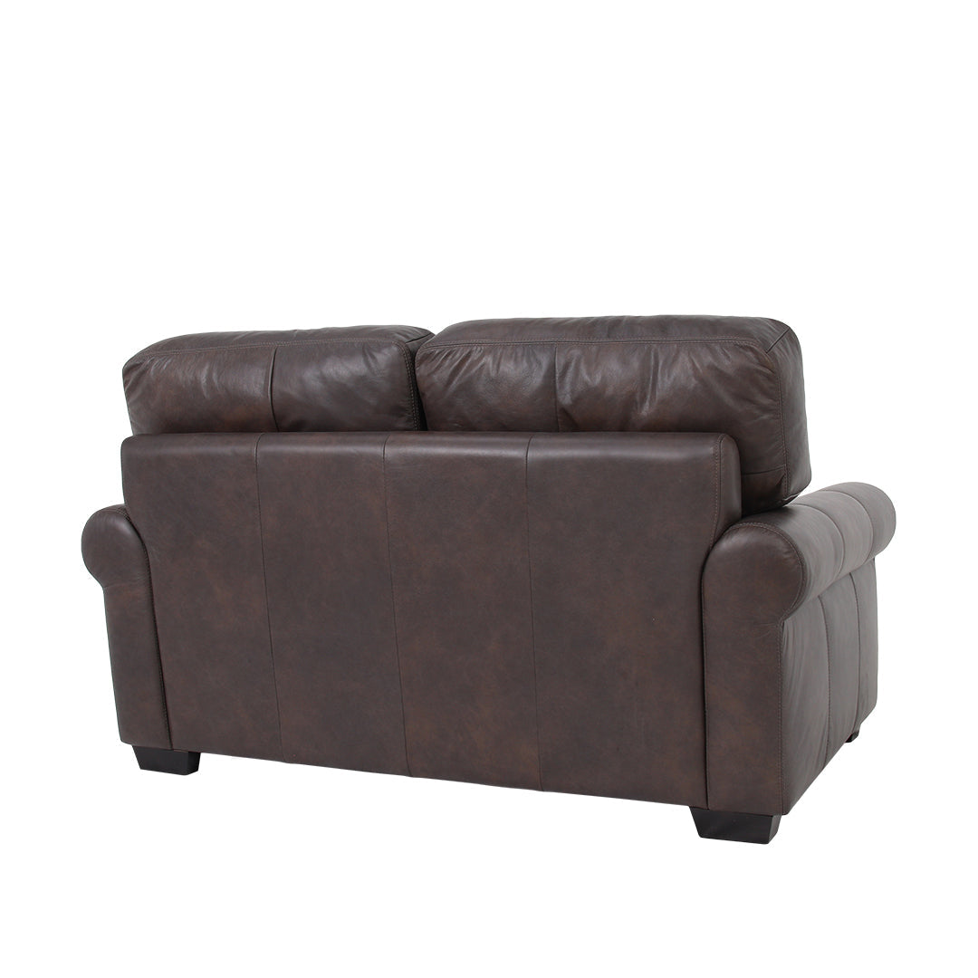 Florentine Top Grain Leather Love Seat - Dark Brown