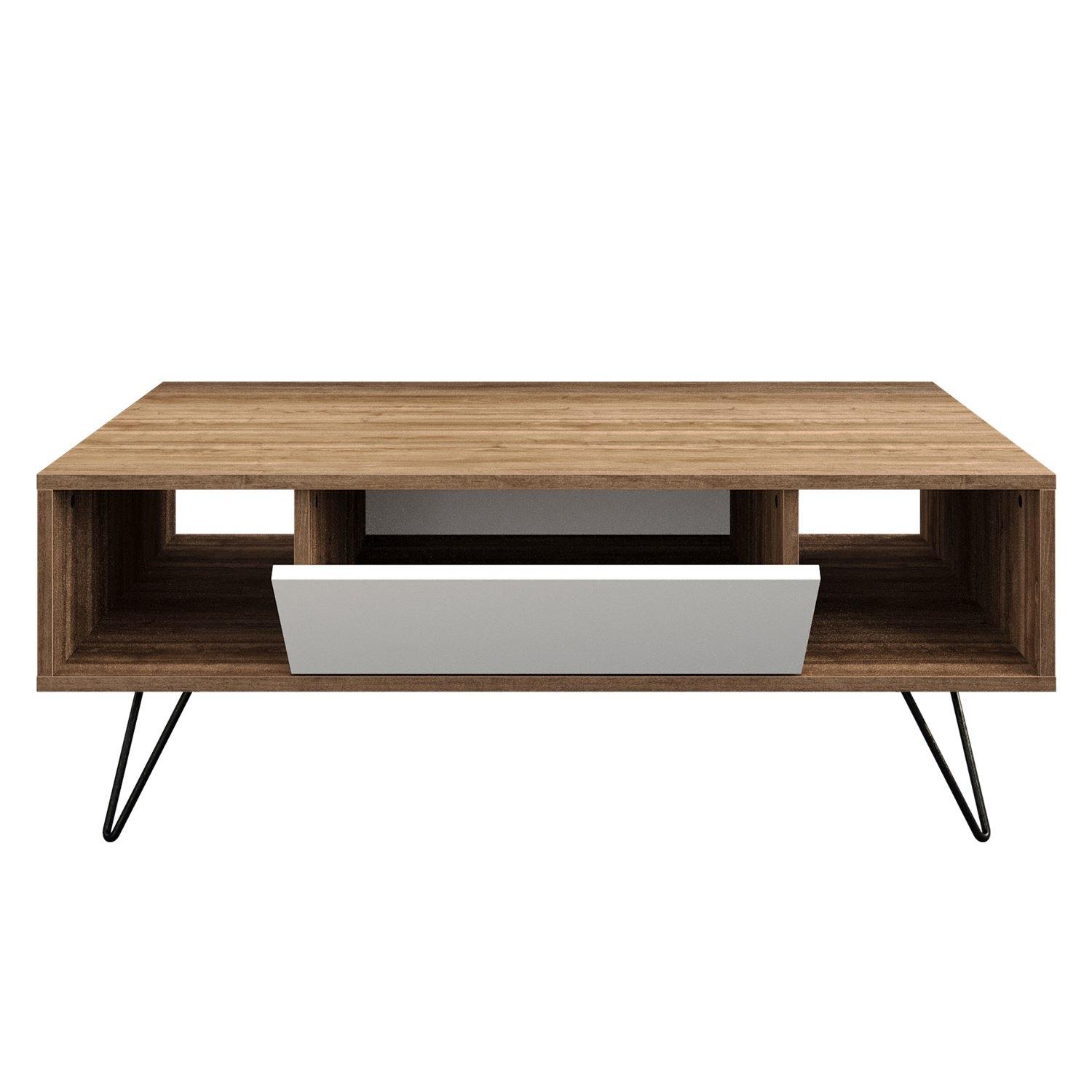 Mistico 47" Wide Coffee Table with A Cabinet and Shelves