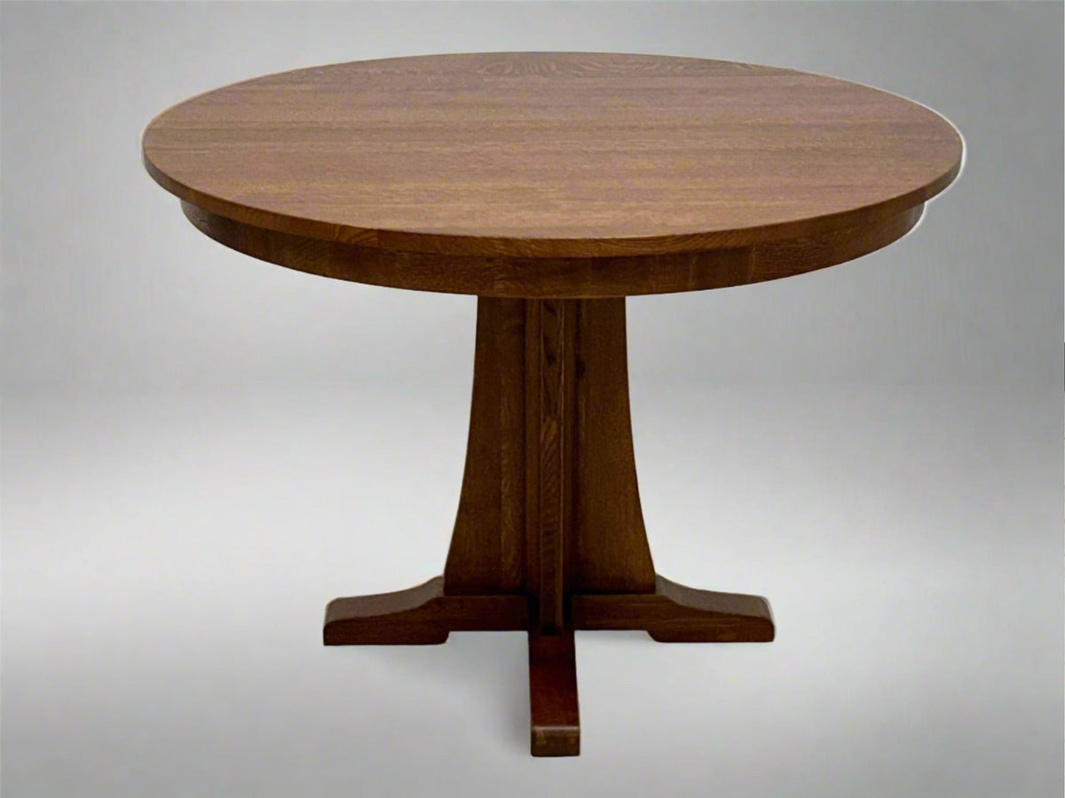 Mission Quarter Sawn Oak Round Dining Table, Kitchen Table - 40"