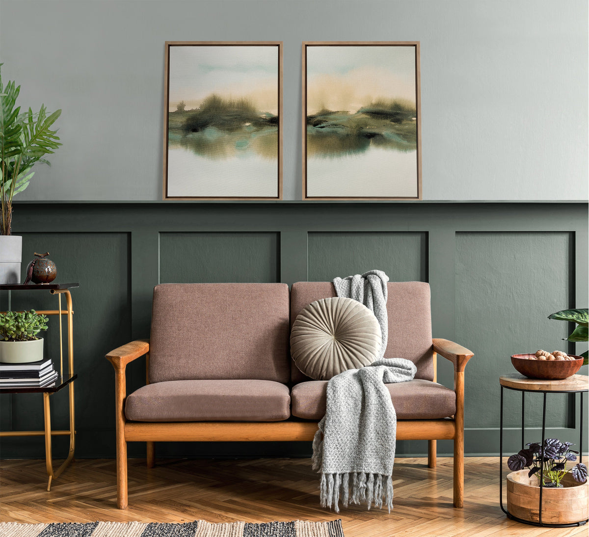 Sylvie Tranquil Meadows I and II Framed Canvas Art Set by Amy Lighthall