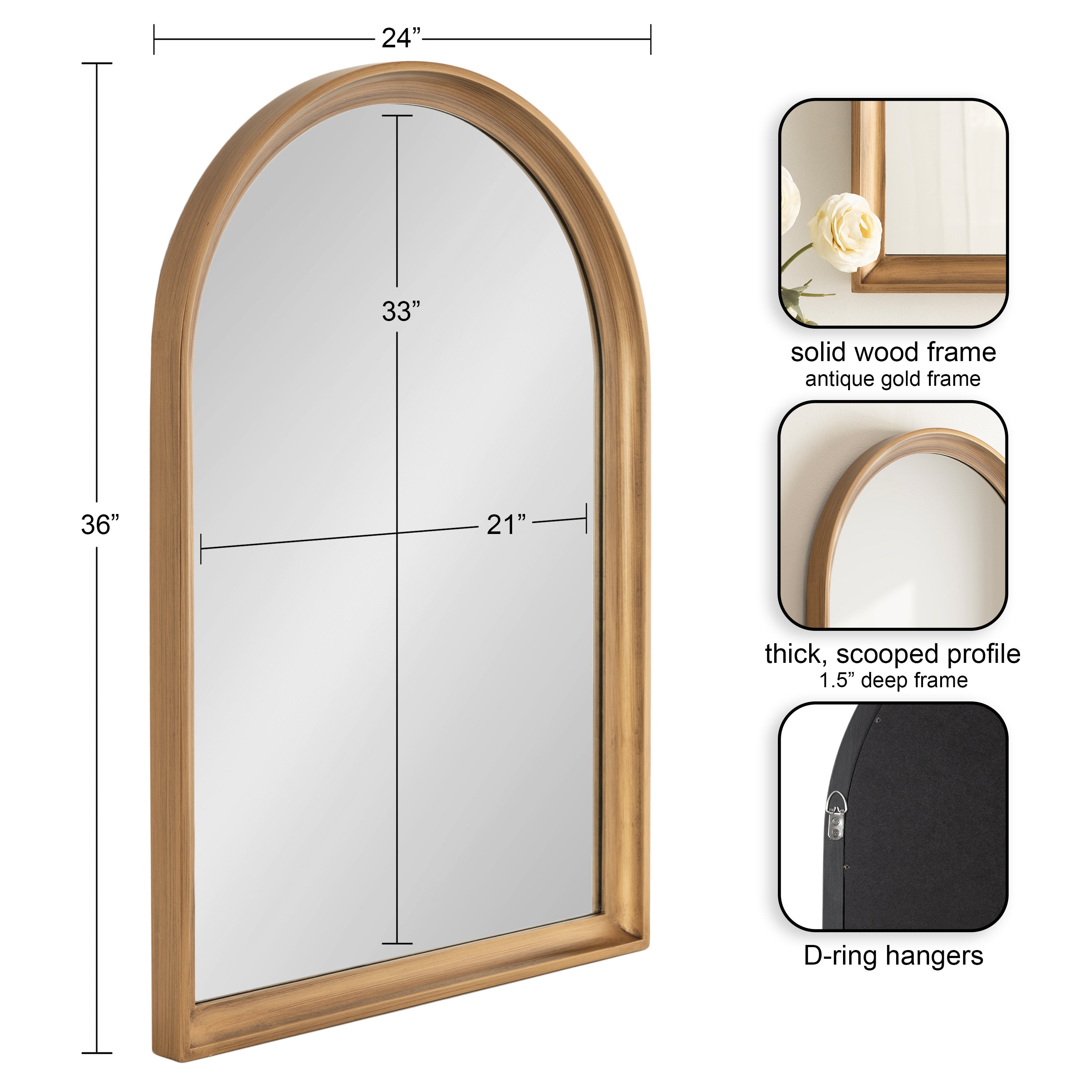 Hatherleigh Arch Wood Wall Mirror