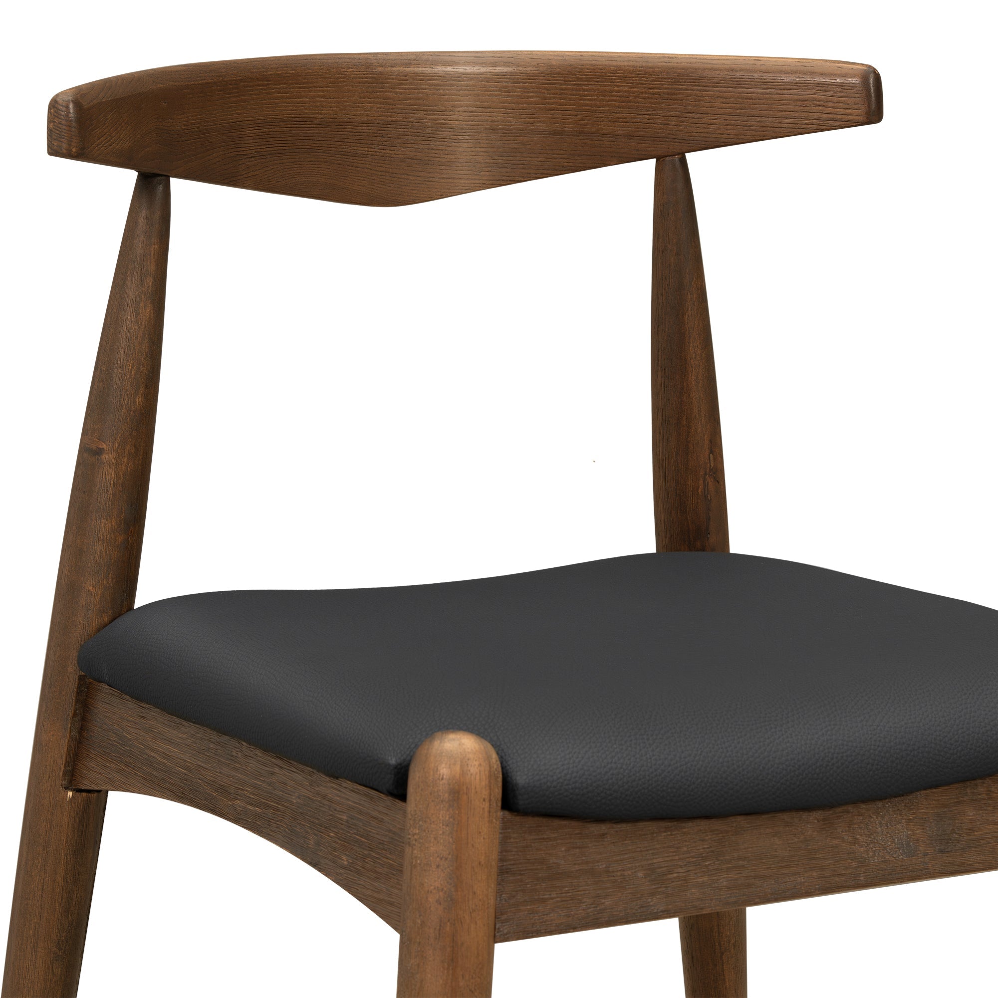 5-Piece Dining Set with Rubberwood Frame and Faux Leather Chairs