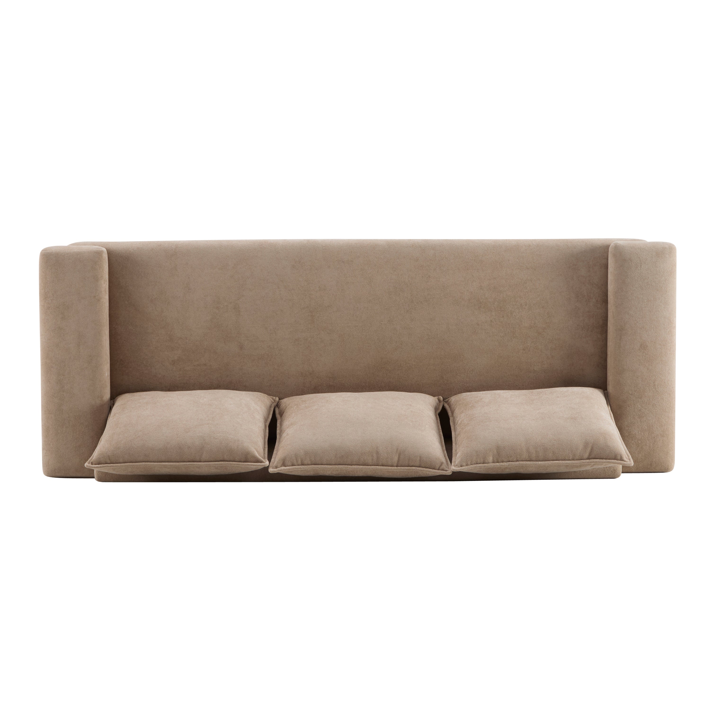Algora 84.5 in. 3 Seater Modern Upholstered Velvet Sofa, Nomad