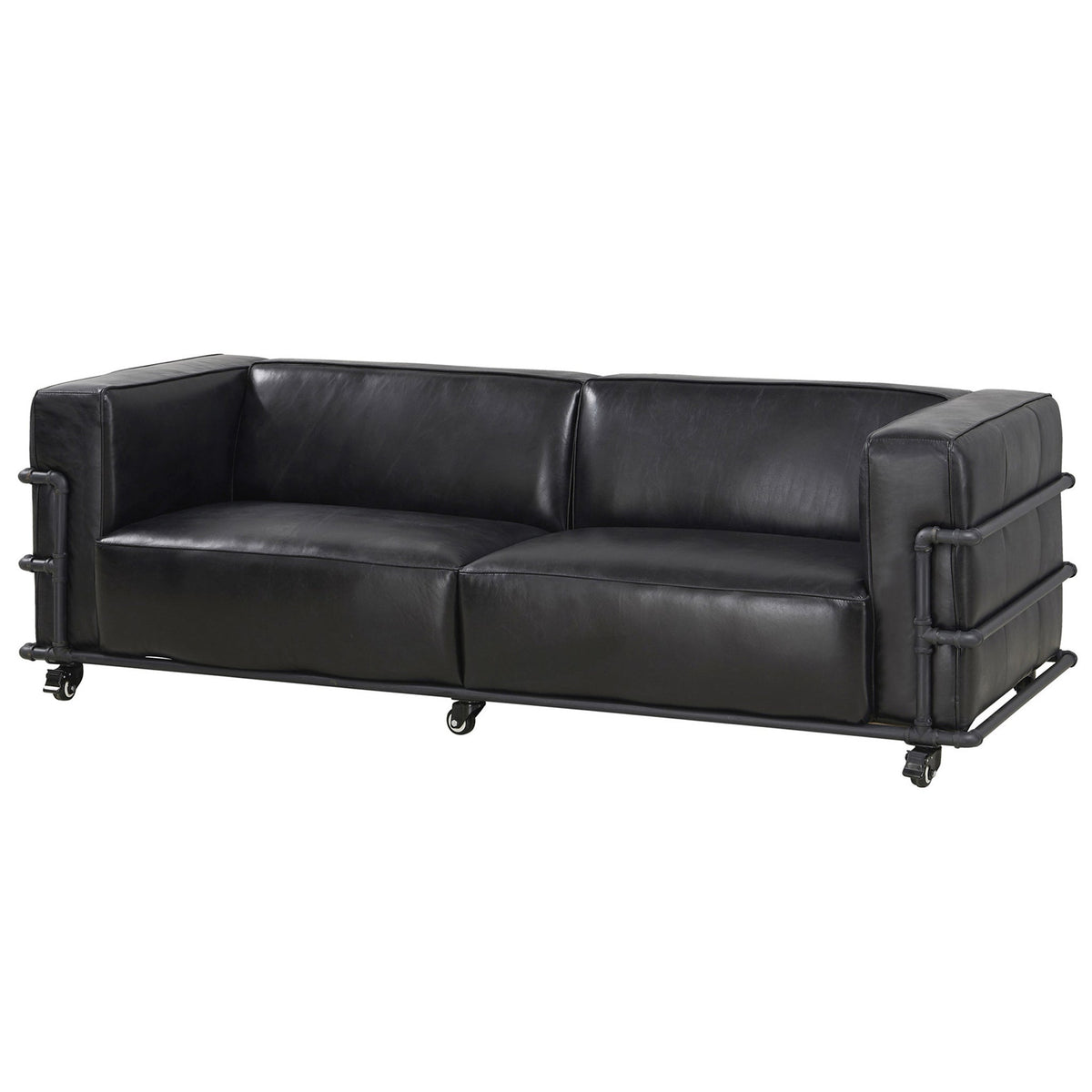 Henry Industrial Modern Leather Sofa (2 Colors Available)