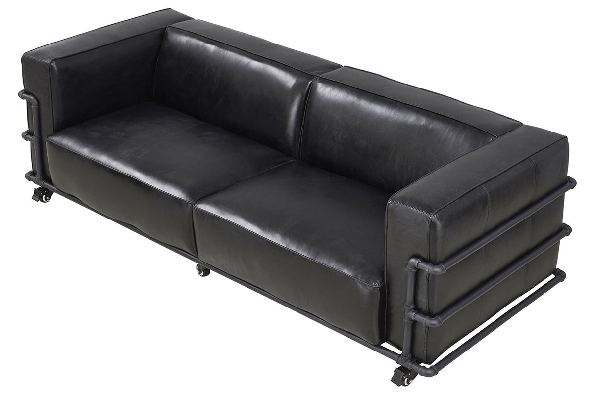 Henry Industrial Modern Leather Sofa (2 Colors Available)