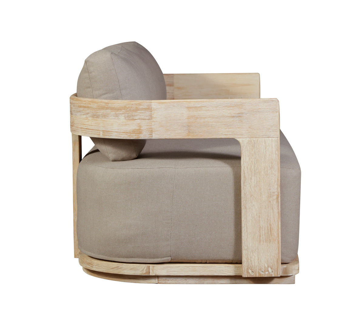 Eclipse Outdoor Solid Teak Wood Sofa Natural Look - Gray Fabric