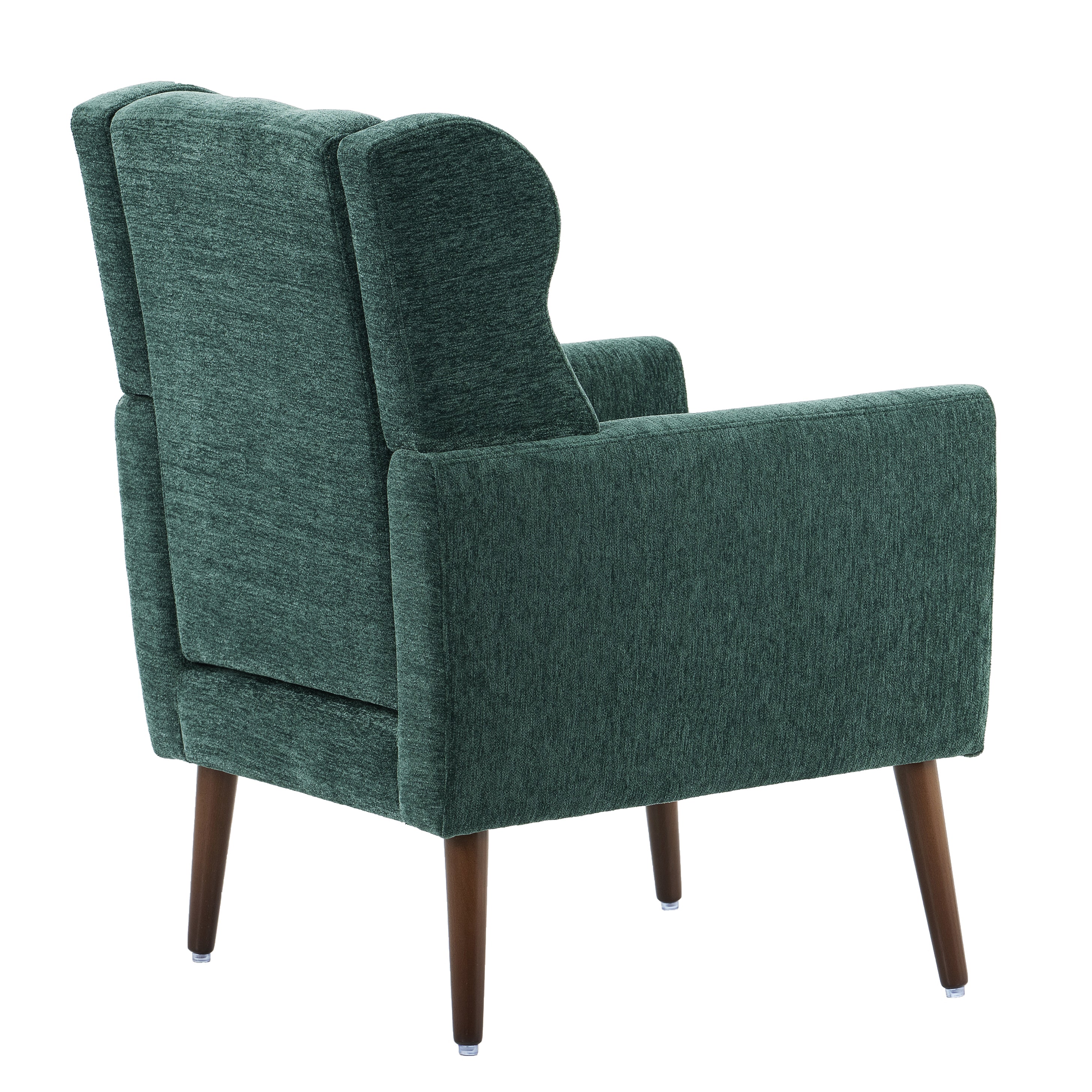 Modern Accent Chair Upholstered Foam Filled Living Room Chairs Comfy Reading Chair Mid Century Modern Chair (Blackish Green)