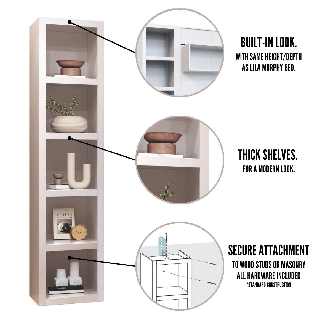 Brown Natural Wood Grain 85-in Tall Wooden Bookcase Shelf