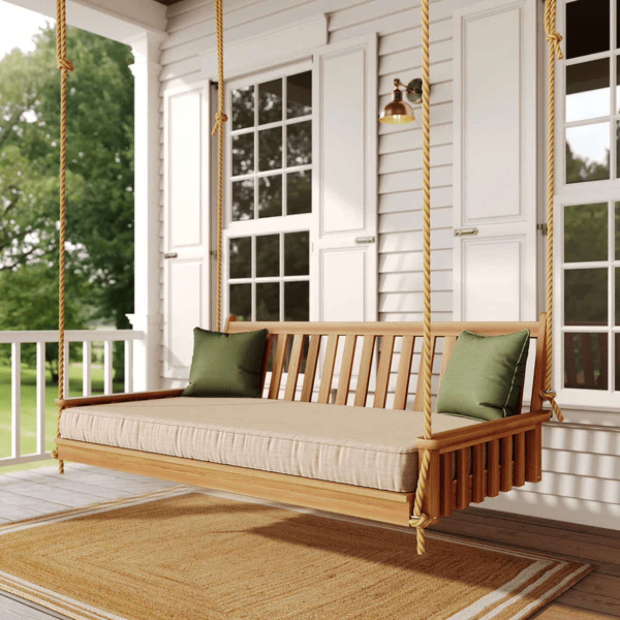 Keystone Amish Co. 5 Foot Franklin Red Cedar Swing Bed, Cedar Stain