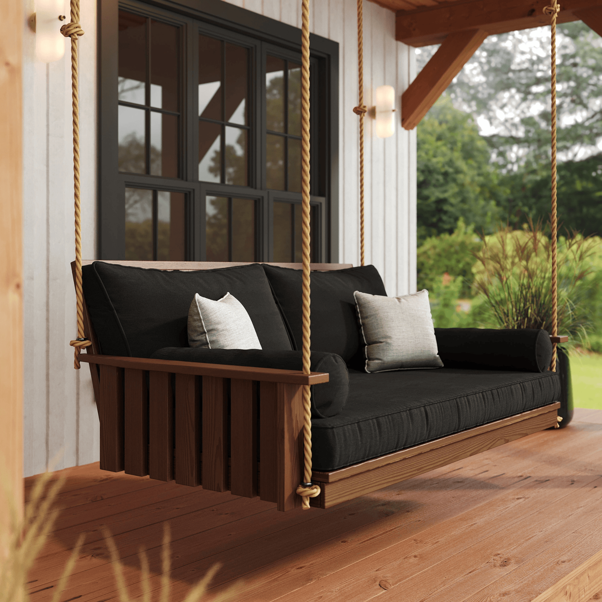 Keystone Amish Co. Twin The Weston Porch Swing Bed, Cedar Stain
