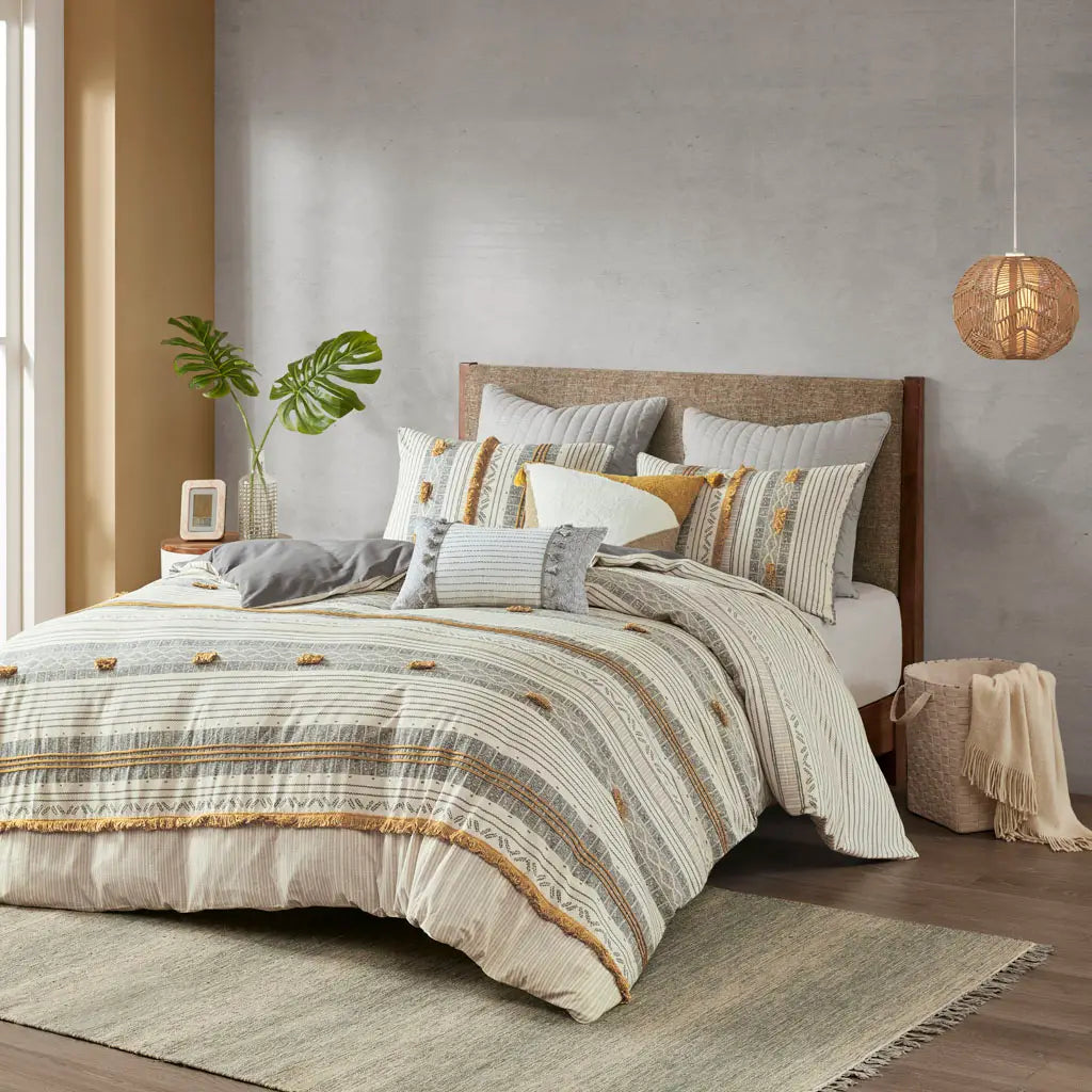Sable Yellow Stripes Comforter Set