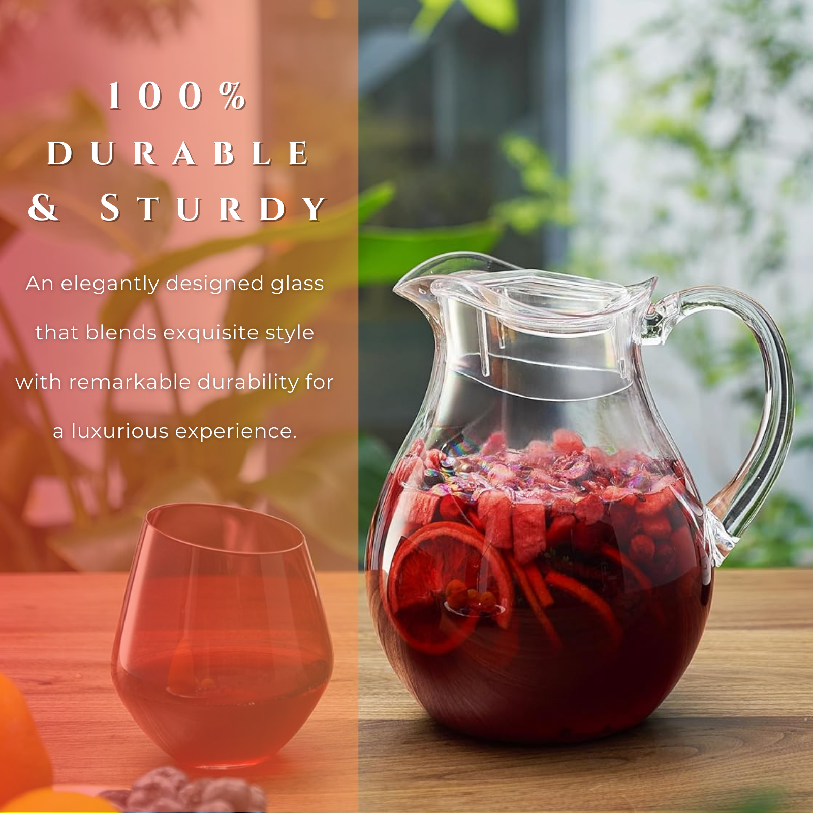 Sangria Drink Mix Acrylic Beverage Pitcher With Lid 72 Oz Homemade Make Your Own Sangria Dried Fruit