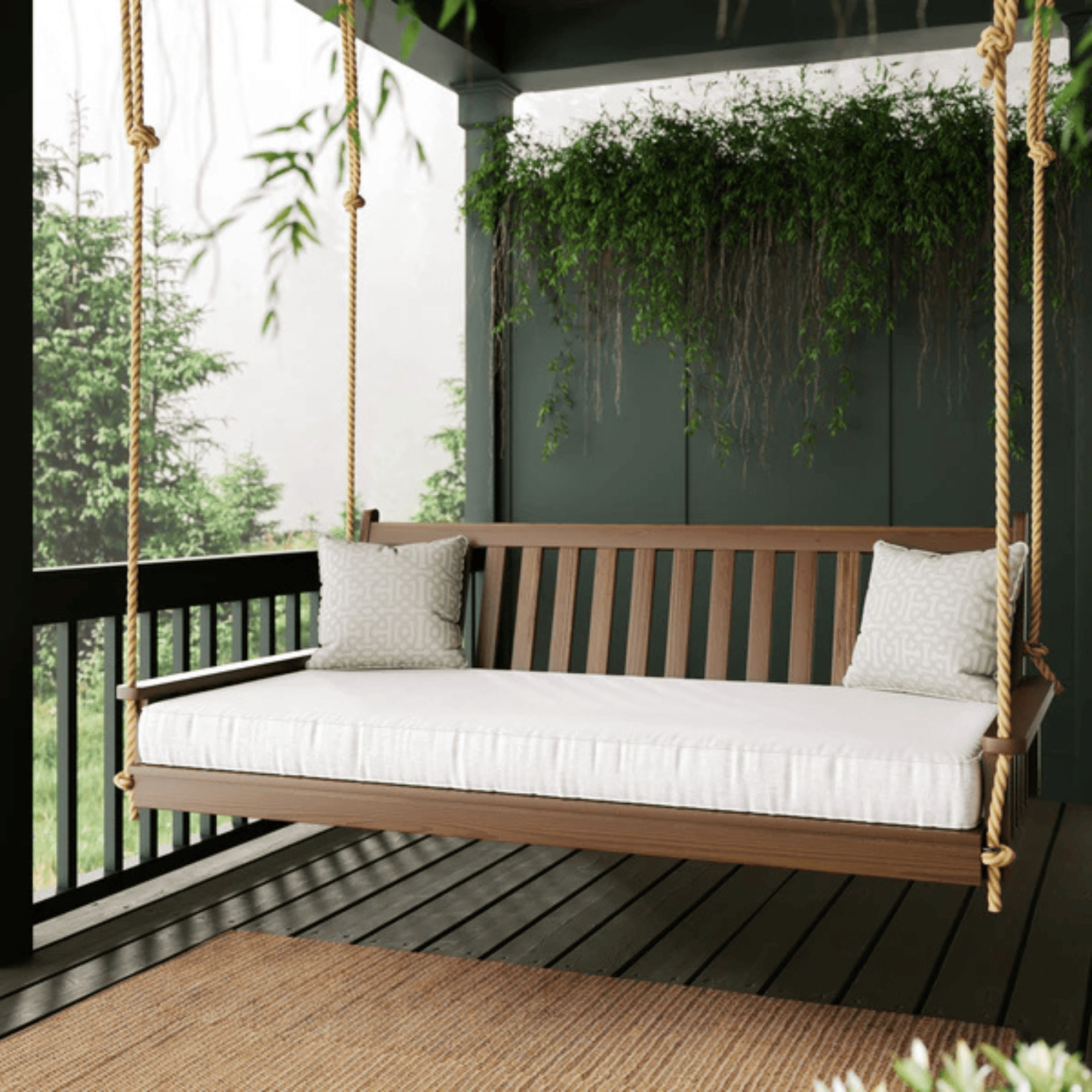 Keystone Amish Co. Twin Franklin Porch Swing Bed, White Paint