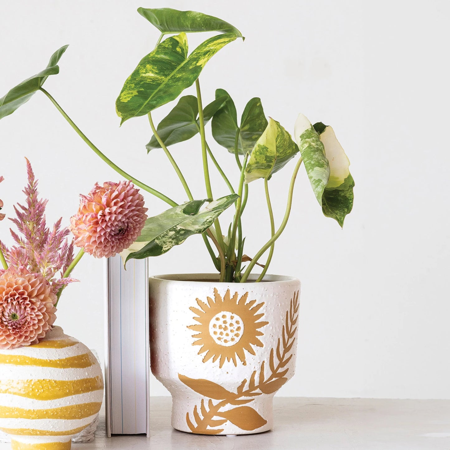 Coarse Stoneware Footed Planter