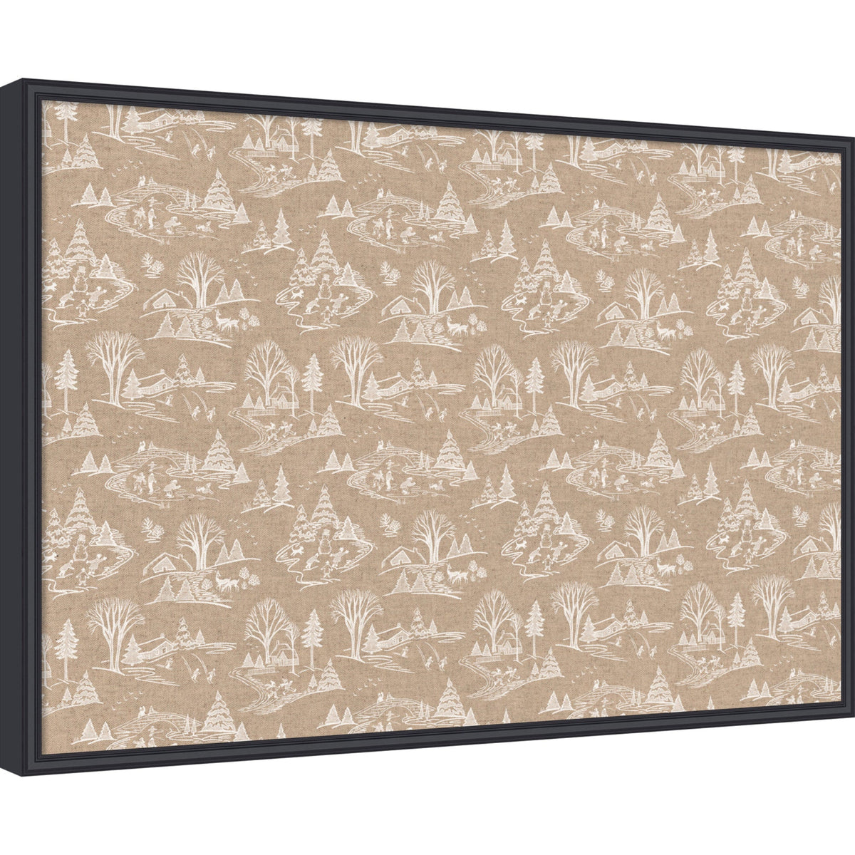 Framed Fabric Magnetic Board Wonderland White Toile Wall Organization
