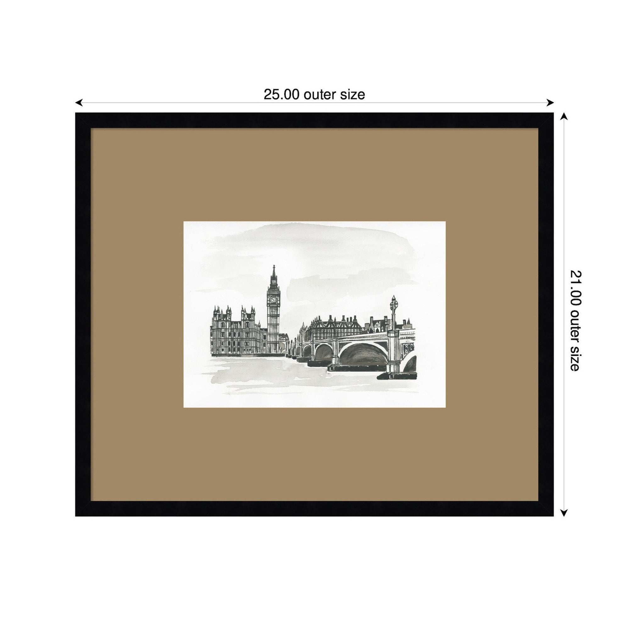 Postcard London by Teju Reval Framed Wall Art Print Matted