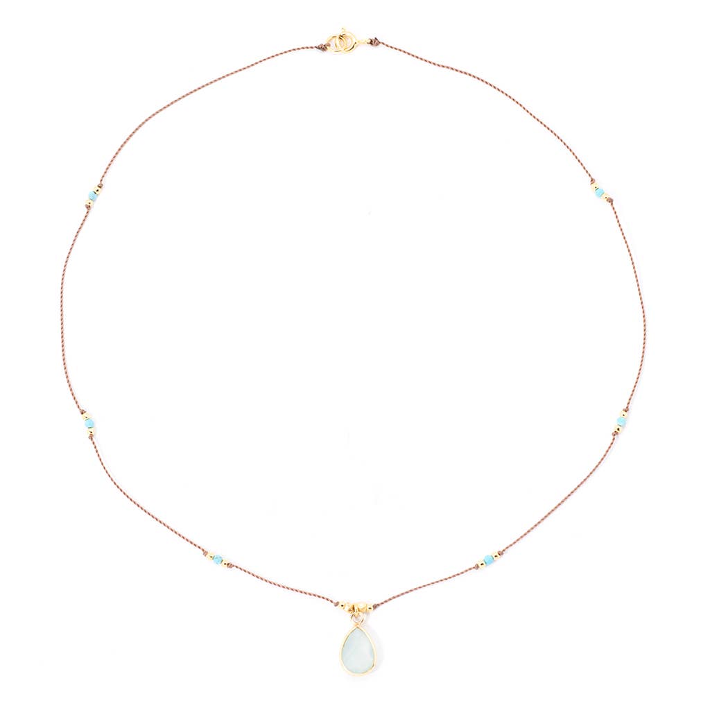 Gemstone Necklace - Aqua Chalcedony