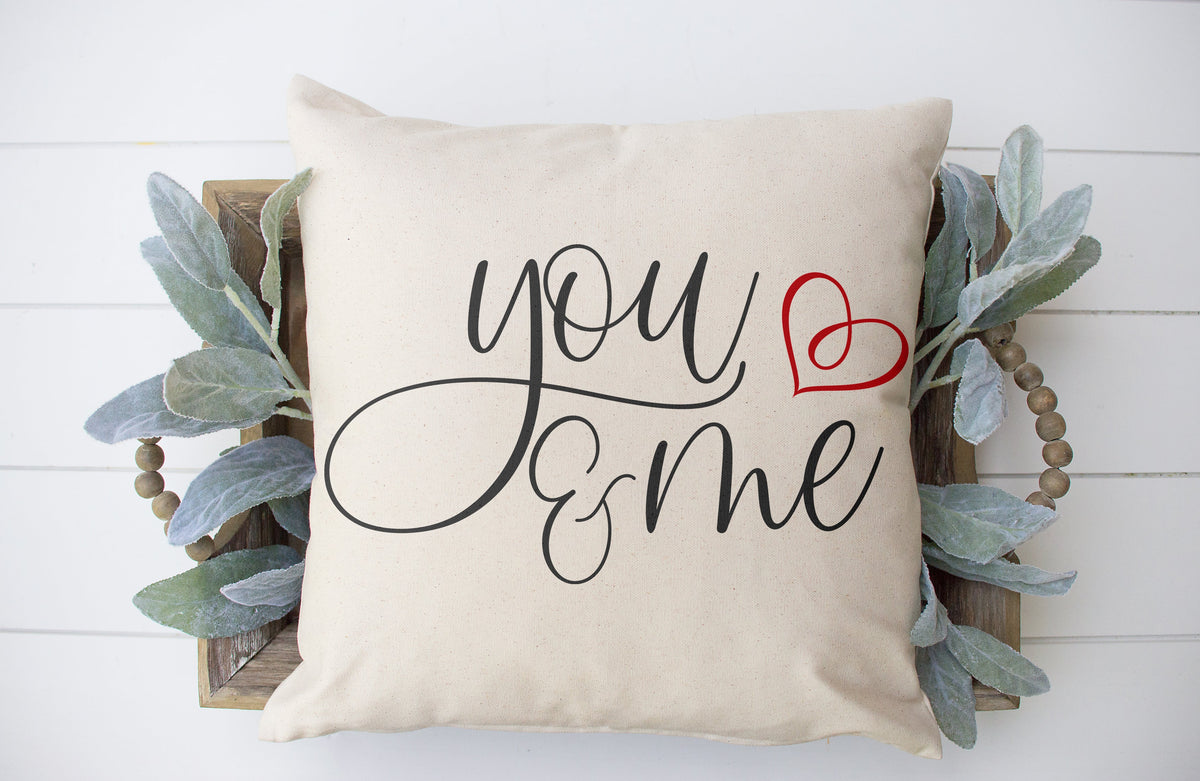 You and Me 18x18 inch Pillow Cover