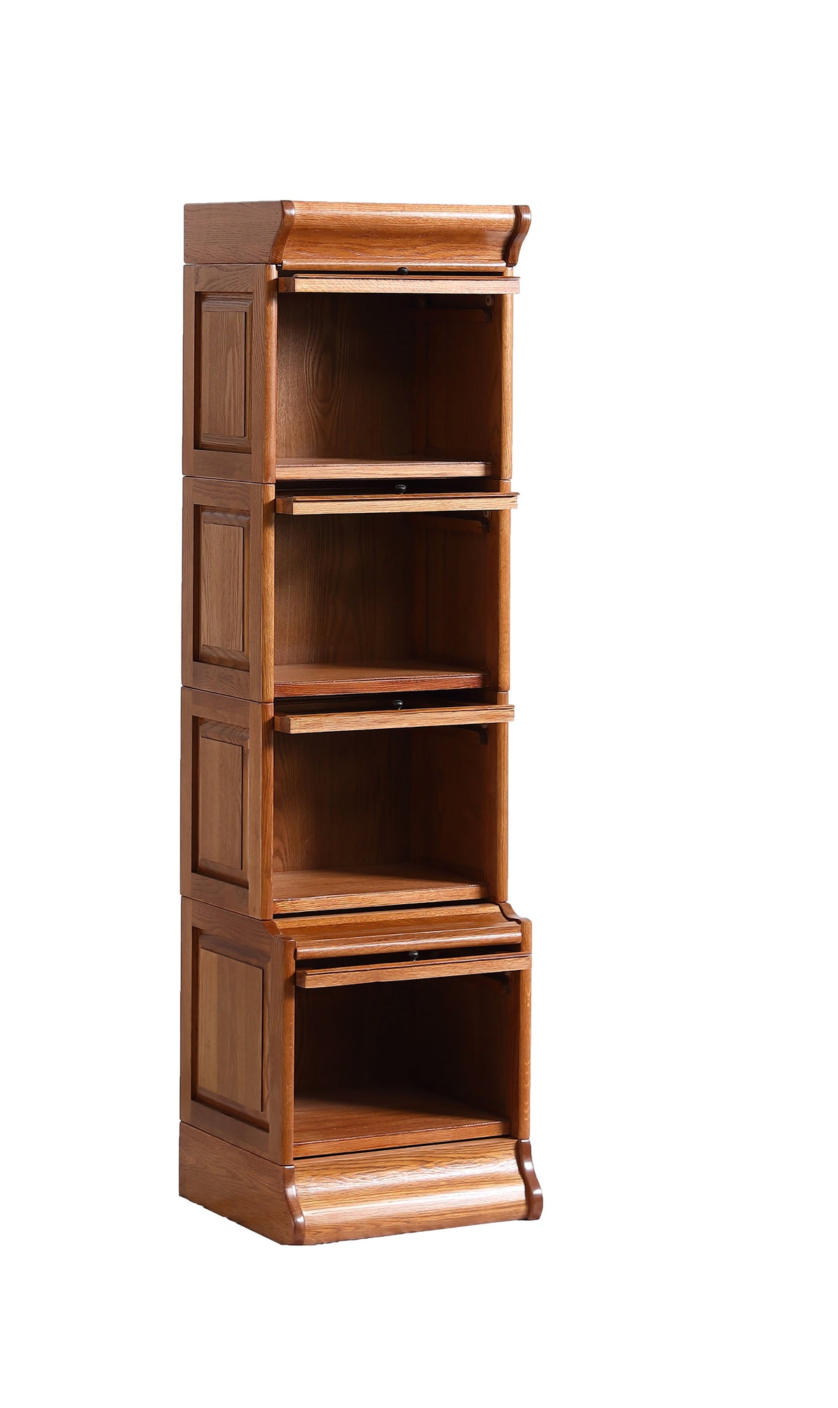 Mission Narrow Barrister Bookcase - Beveled Glass