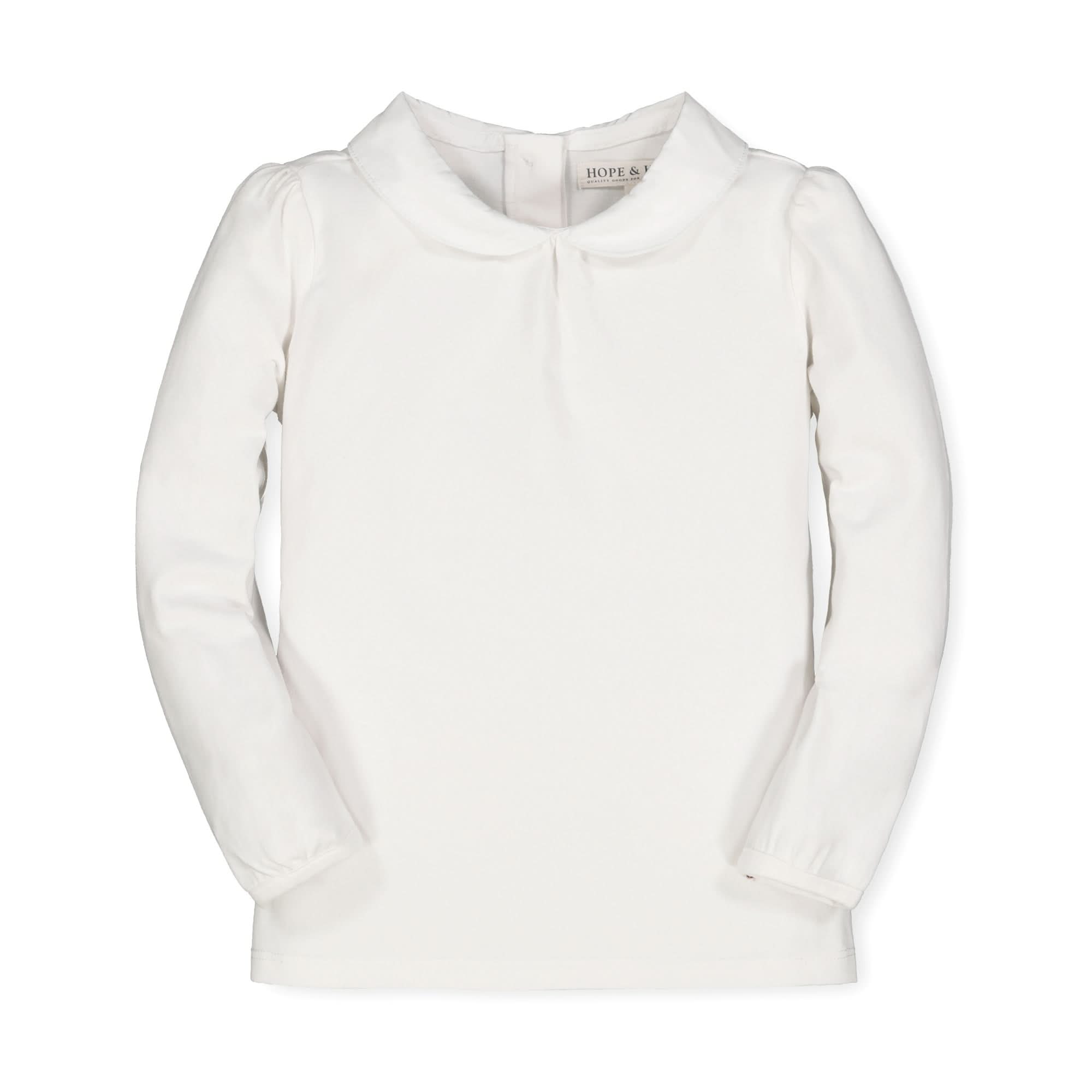 Knit Top with Woven Collar