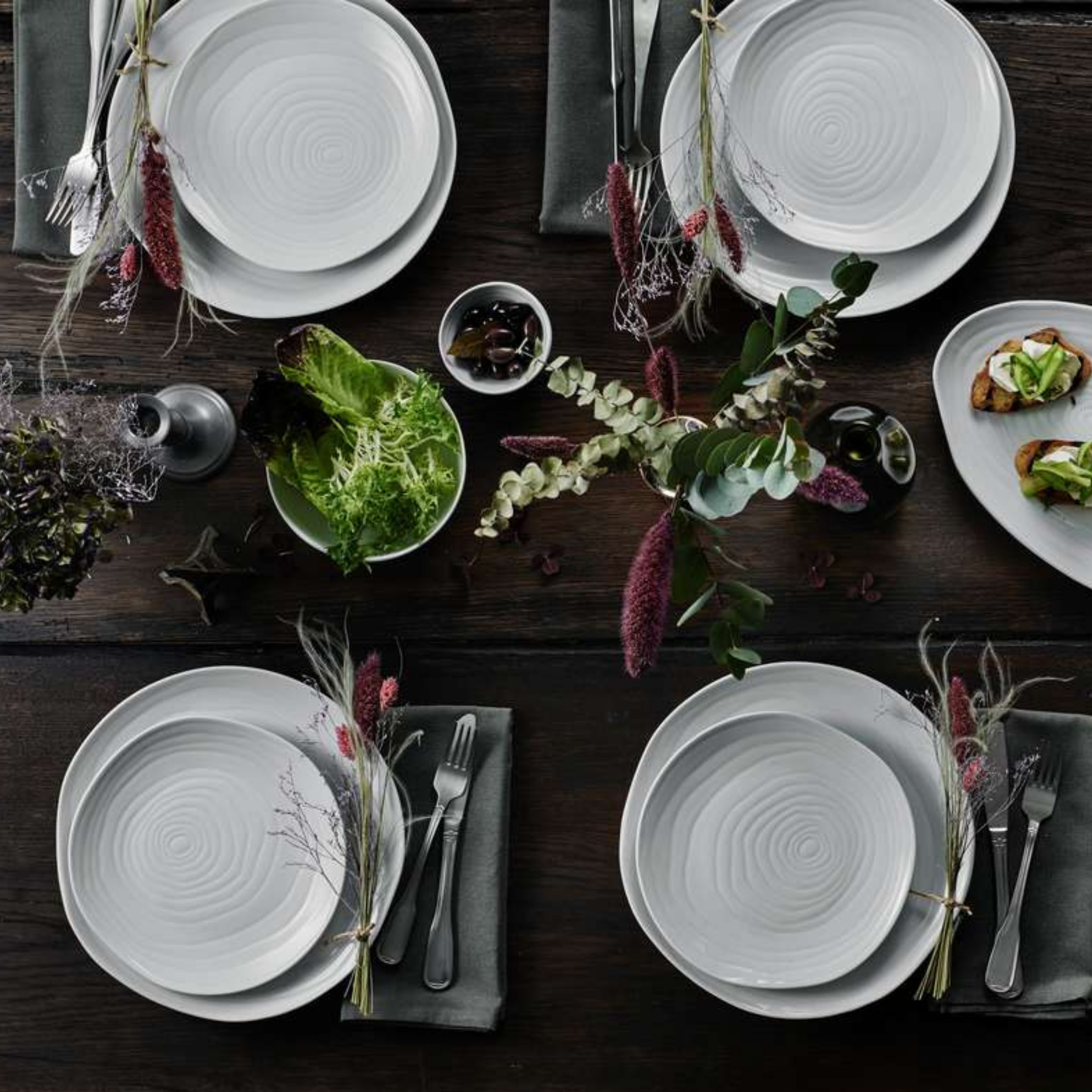 Teck 11" White Dinner Plates, Set of 4