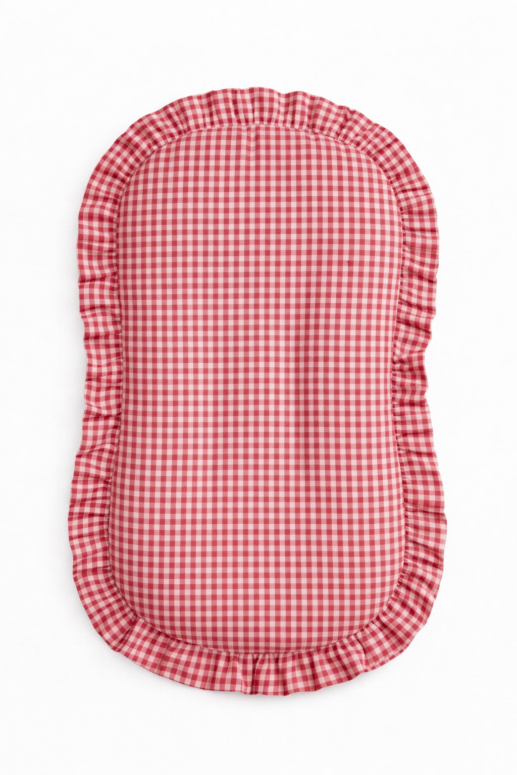 Red Gingham Ruffle Baby Lounger Cover