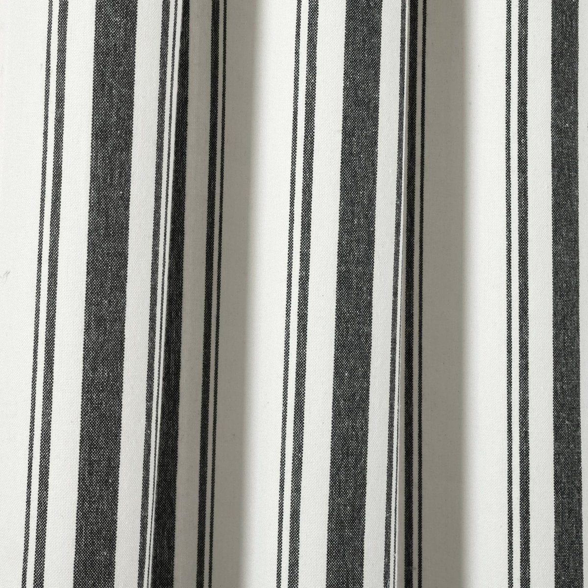Farmhouse Stripe Yarn Dyed Recycled Cotton Blend Window Curtain Panel Set