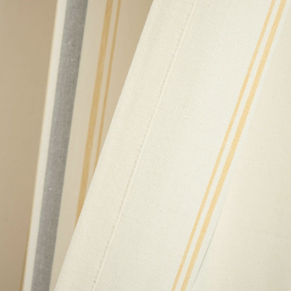 Farmhouse Stripe Yarn Dyed Recycled Cotton Blend Window Curtain Panel Set