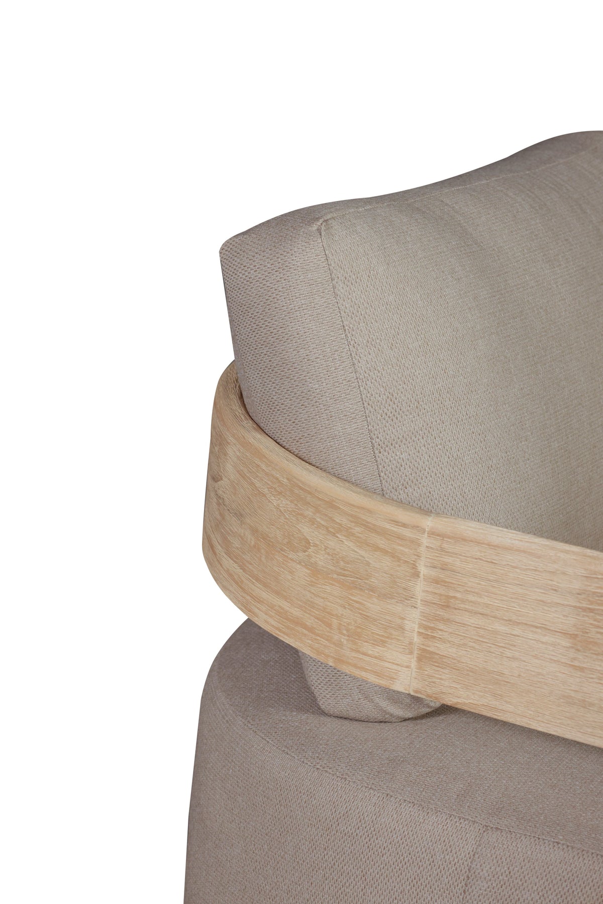 Eclipse Outdoor Solid Teak Wood Revolving Chair Natural Look - Gray Fabric