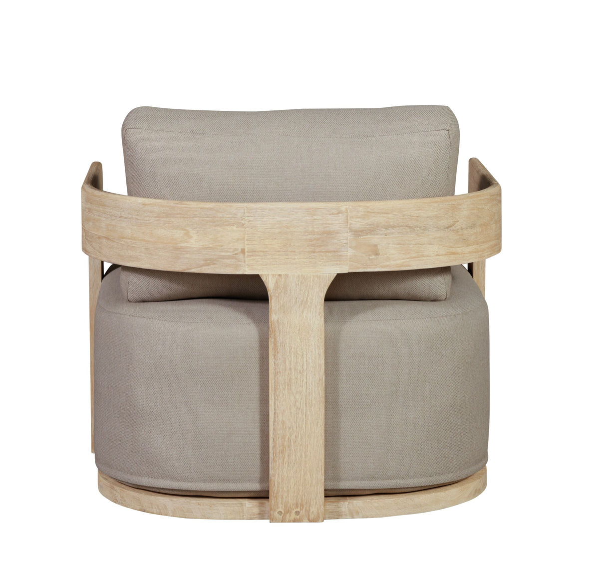 Eclipse Outdoor Solid Teak Wood Revolving Chair Natural Look - Gray Fabric